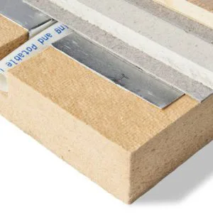 Oppbygging av gulv med trefiber & laminat/parkett