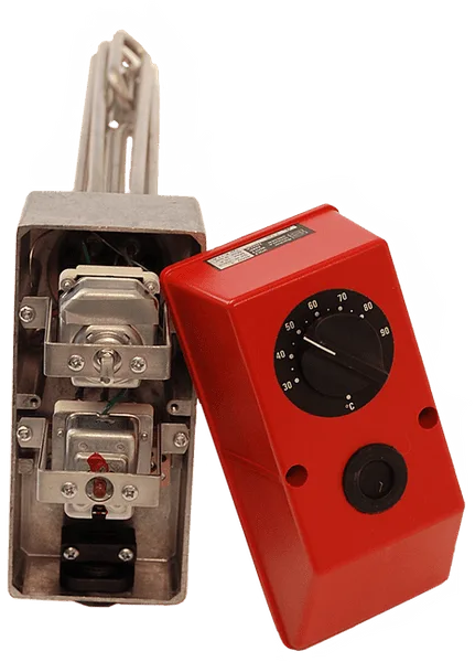 Backer 6 kW el-kolbe 30-90°C termostat 3×230/400V 11/4″ gjenger