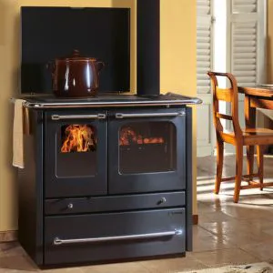 TermoSovrana Black DSA | Vedkomfyr med vannkappe | 13,5kW ytelse